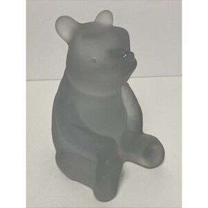 Disney Classic Winnie The Pooh 5” Frosted Crystal Glass Figurine by Charpente